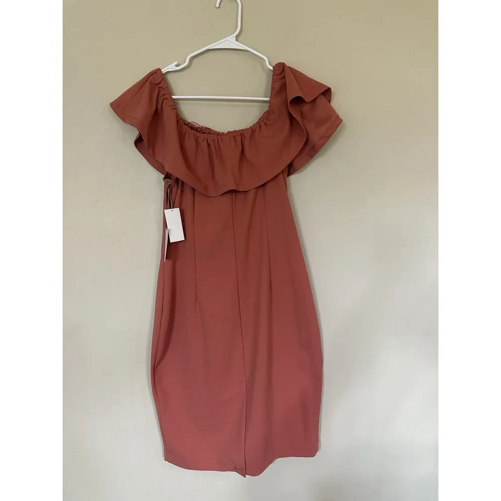 Women's 1.STATE Cedar Rose Off Shoulder Ruffle Sheath Dress Size‎ 10
